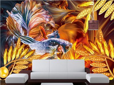 金龍魚背景墻效果圖：金龍魚背景墻效果圖設計 金龍魚背景墻效果圖：金龍魚背景墻效果圖設計 龍魚百科 第3張