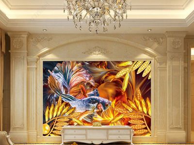 金龍魚背景墻效果圖：金龍魚背景墻效果圖設計 金龍魚背景墻效果圖：金龍魚背景墻效果圖設計 龍魚百科 第5張