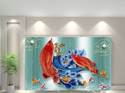 金龍魚背景墻效果圖：金龍魚背景墻效果圖設計 金龍魚背景墻效果圖：金龍魚背景墻效果圖設計 龍魚百科 第1張