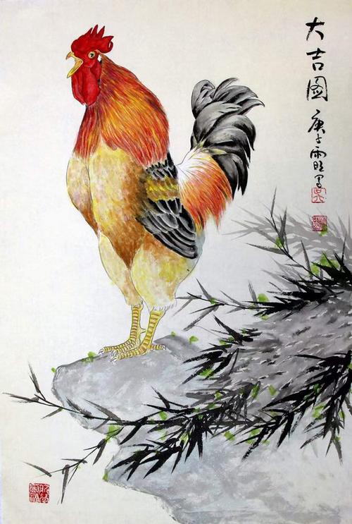 寫意國畫金龍魚圖片高清