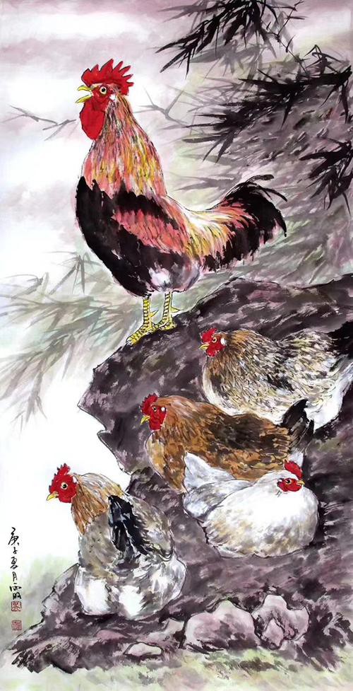 寫意國畫金龍魚圖片高清