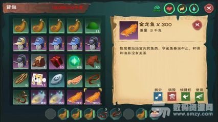 創造與魔法鰩魚金龍魚：創造與魔法中的金龍魚可以用來制作虎皮鯊的飼料