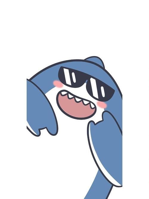 藍色可愛小鯊魚壁紙