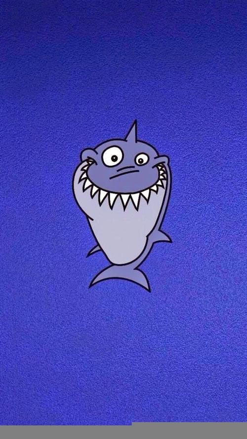 藍色可愛小鯊魚壁紙
