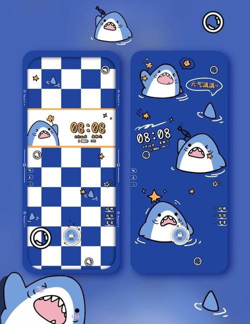 藍色可愛小鯊魚壁紙