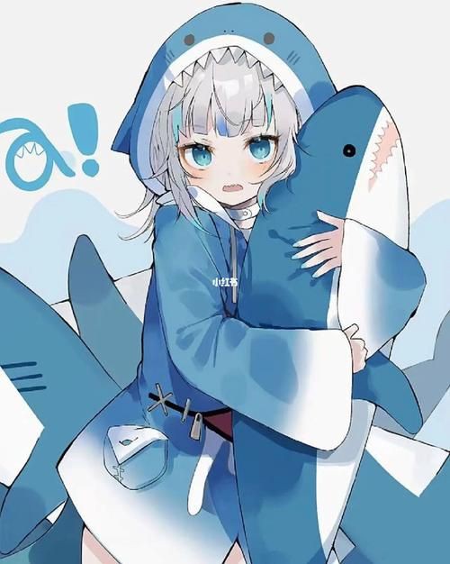 藍色可愛小鯊魚壁紙