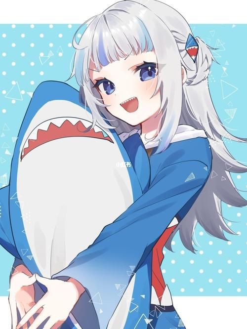 藍色可愛小鯊魚壁紙