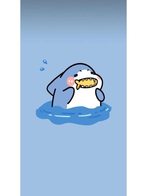 藍色可愛小鯊魚壁紙