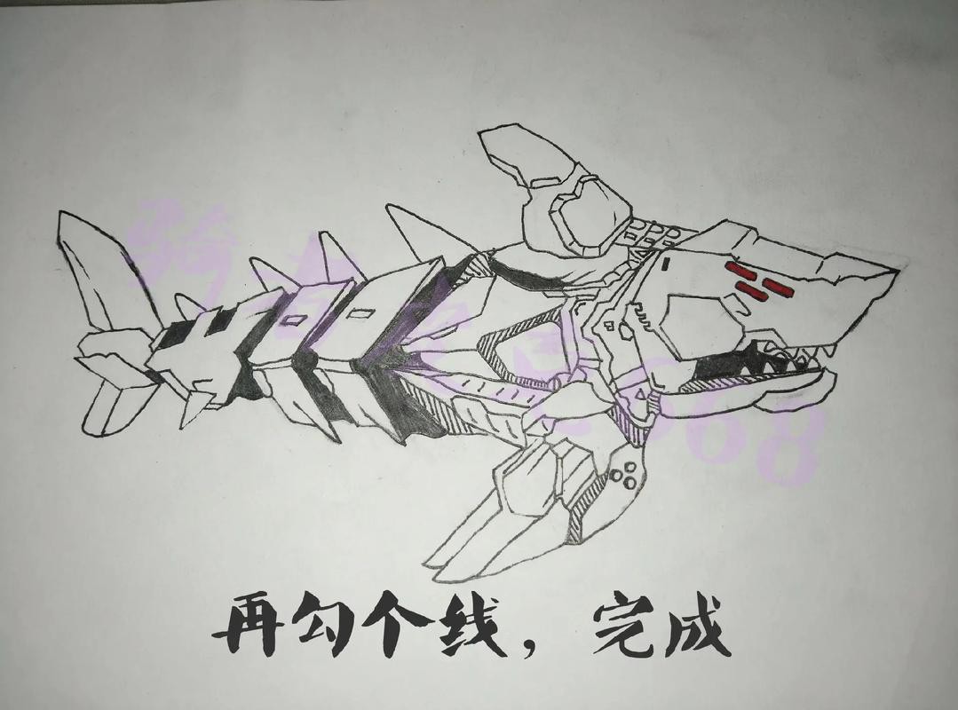 恐龍魚(yú)簡(jiǎn)筆畫圖片大全