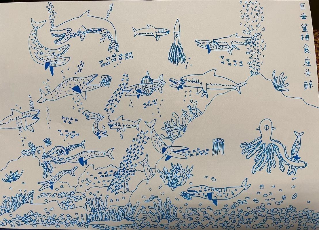 恐龍魚(yú)簡(jiǎn)筆畫圖片大全