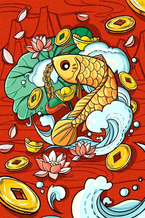 金龍魚(yú)卡通圖片